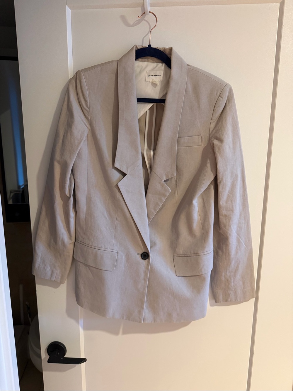 Club Monaco Light Beige Single-Button Blazer